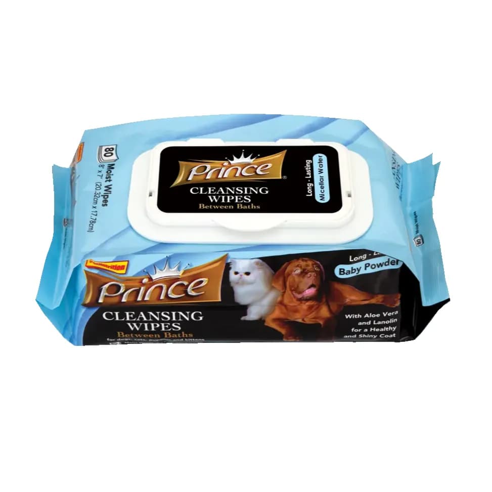 Prince Baby Powder Wipes 80 pcs for pets