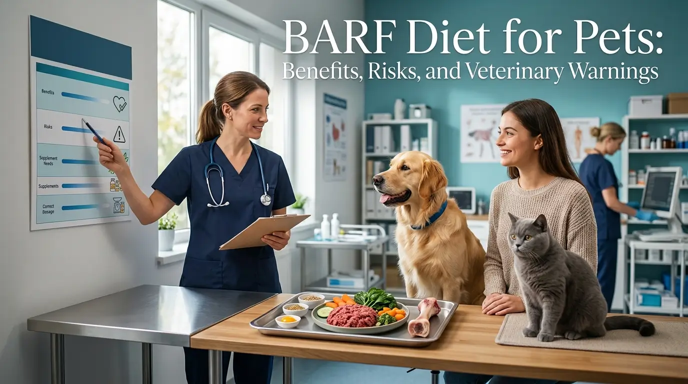 تغذية الحيوانات الأليفة بالنظام النيء (BARF Diet) المميزات، العيوب، وتحذيرات الأطباء البيطريين