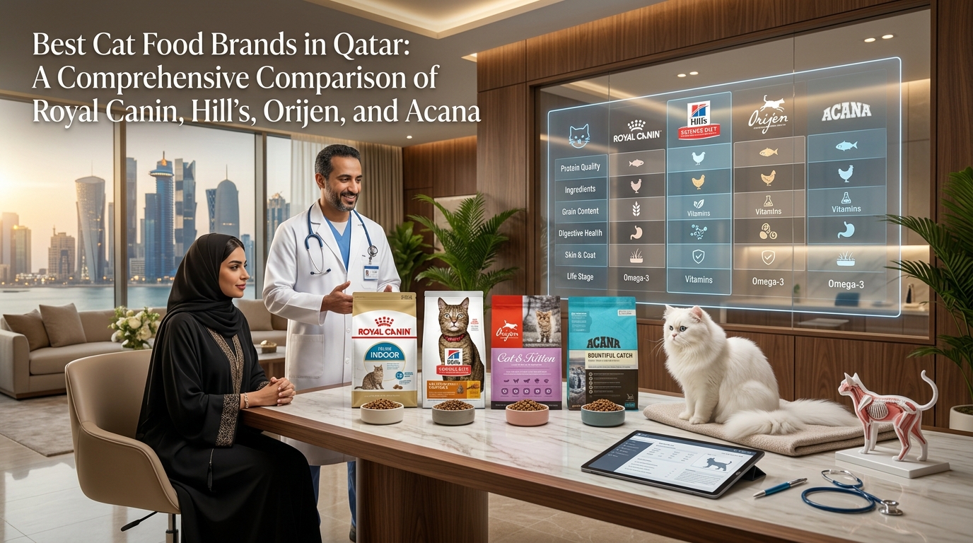 أفضل أنواع طعام القطط في قطر مقارنة شاملة بين Royal Canin و Hill's و Orijen و Acana